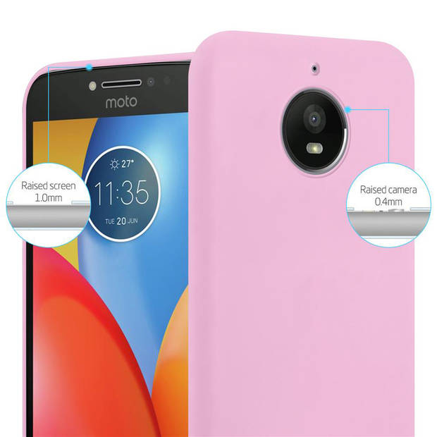 Cadorabo Hoesje geschikt voor Motorola MOTO E4 PLUS in CANDY ROZE - Beschermhoes TPU silicone Case Cover