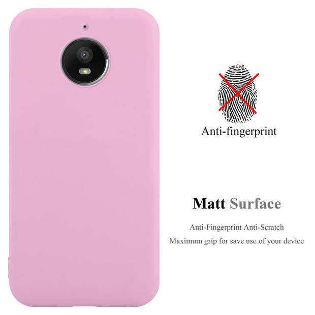 Cadorabo Hoesje geschikt voor Motorola MOTO E4 PLUS in CANDY ROZE - Beschermhoes TPU silicone Case Cover