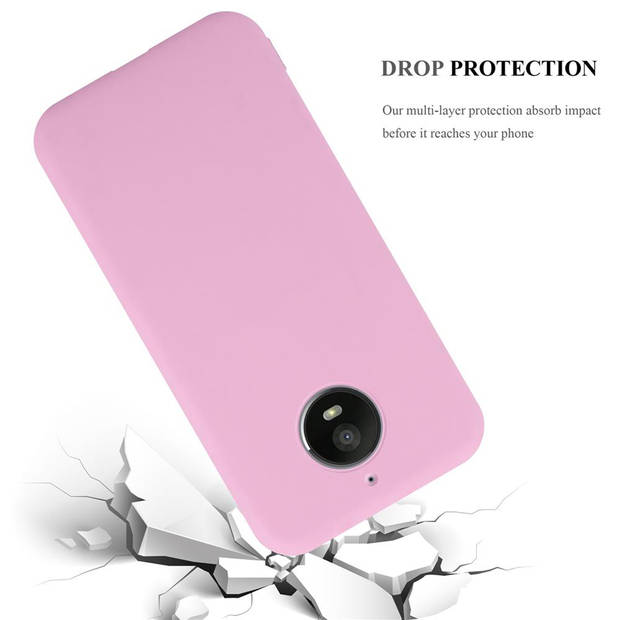 Cadorabo Hoesje geschikt voor Motorola MOTO E4 PLUS in CANDY ROZE - Beschermhoes TPU silicone Case Cover