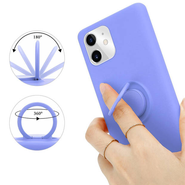 Cadorabo Hoesje geschikt voor Apple iPhone 11 in LIQUID LICHT PAARS - Beschermhoes van TPU silicone Case Cover met ring