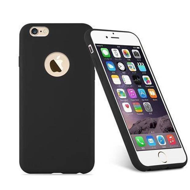 Cadorabo Hoesje geschikt voor Apple iPhone 6 / 6S in CANDY ZWART - Beschermhoes TPU silicone Case Cover