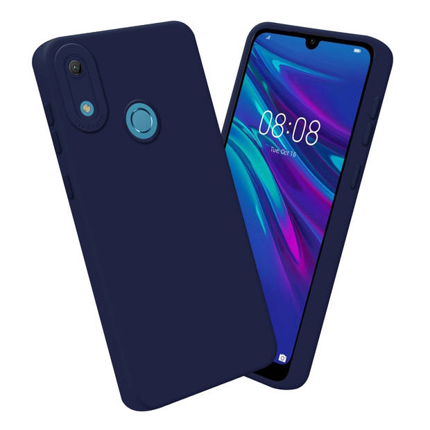 Cadorabo Hoesje geschikt voor Huawei Y6 2019 in FLUID DONKER BLAUW - Beschermhoes TPU silicone Cover Case