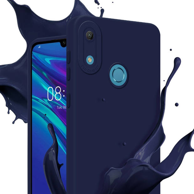 Cadorabo Hoesje geschikt voor Huawei Y6 2019 in FLUID DONKER BLAUW - Beschermhoes TPU silicone Cover Case