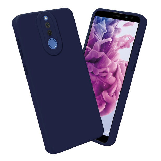 Cadorabo Hoesje geschikt voor Huawei MATE 10 LITE in FLUID DONKER BLAUW - Beschermhoes TPU silicone Cover Case