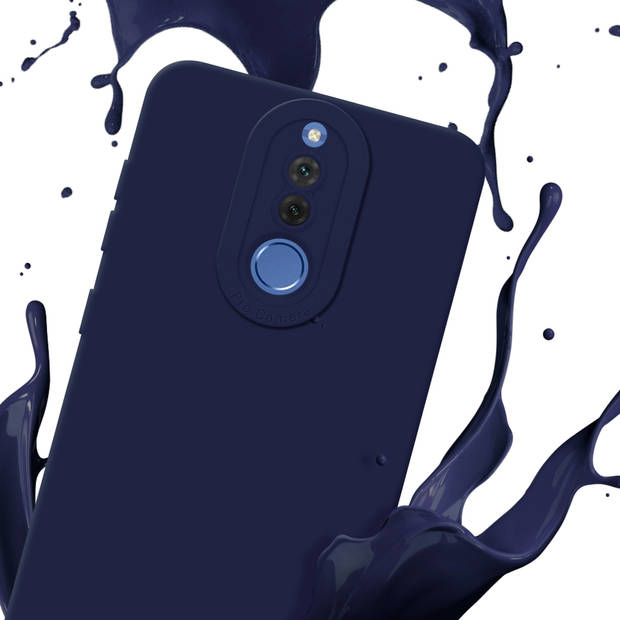 Cadorabo Hoesje geschikt voor Huawei MATE 10 LITE in FLUID DONKER BLAUW - Beschermhoes TPU silicone Cover Case