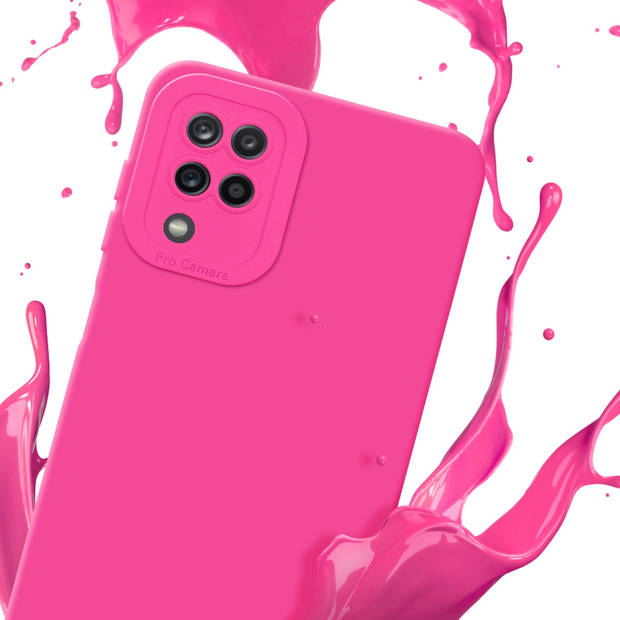 Cadorabo Hoesje geschikt voor Samsung Galaxy A12 / M12 in FLUID HOTPINK - Beschermhoes TPU silicone Cover Case