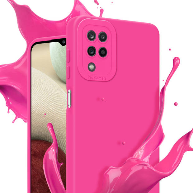 Cadorabo Hoesje geschikt voor Samsung Galaxy A12 / M12 in FLUID HOTPINK - Beschermhoes TPU silicone Cover Case