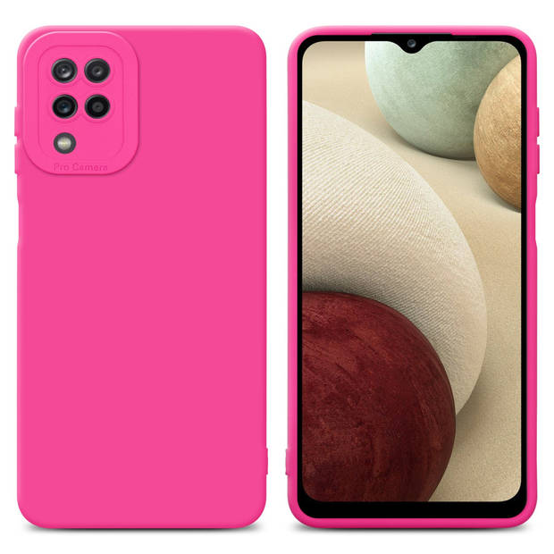 Cadorabo Hoesje geschikt voor Samsung Galaxy A12 / M12 in FLUID HOTPINK - Beschermhoes TPU silicone Cover Case