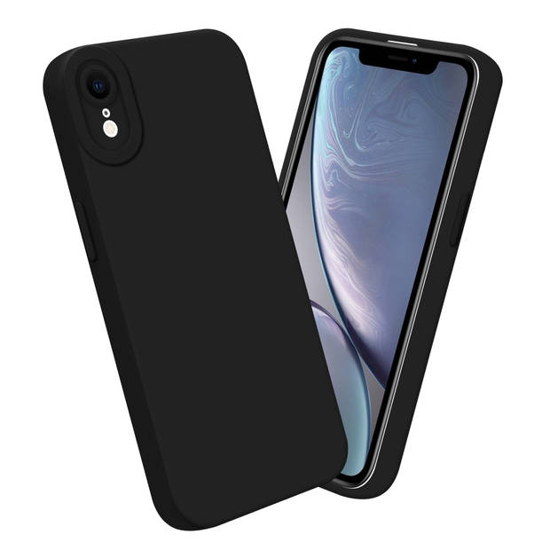 Cadorabo Hoesje geschikt voor Apple iPhone XR in FLUID ZWART - Beschermhoes TPU silicone Cover Case