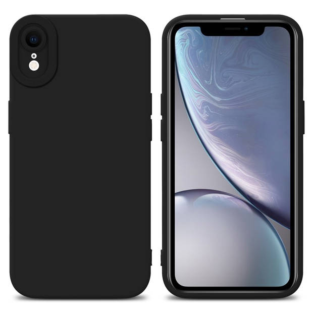 Cadorabo Hoesje geschikt voor Apple iPhone XR in FLUID ZWART - Beschermhoes TPU silicone Cover Case