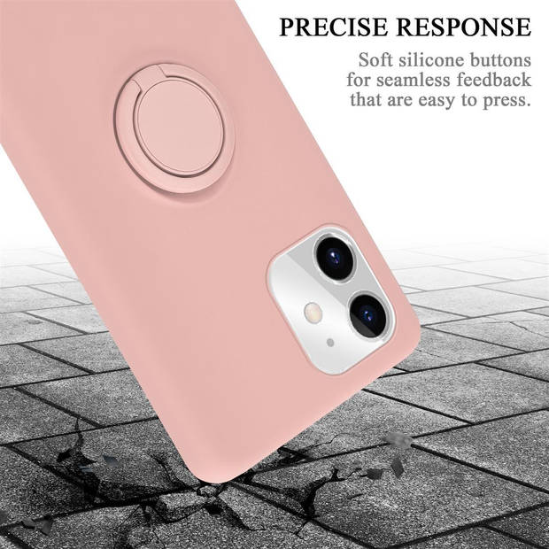 Cadorabo Hoesje geschikt voor Apple iPhone 11 in LIQUID ROZE - Beschermhoes van TPU silicone Case Cover met ring