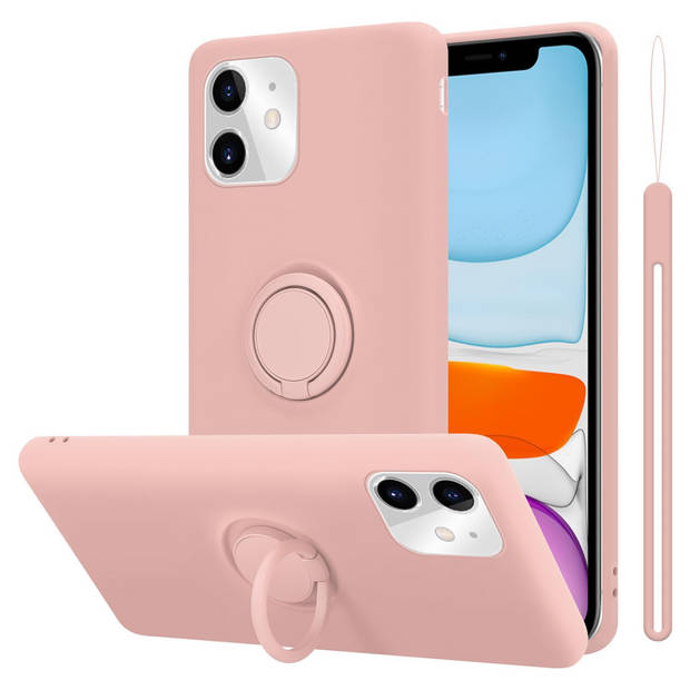 Cadorabo Hoesje geschikt voor Apple iPhone 11 in LIQUID ROZE - Beschermhoes van TPU silicone Case Cover met ring