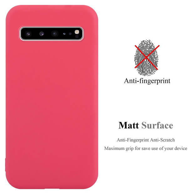 Cadorabo Hoesje geschikt voor Samsung Galaxy S10 5G in CANDY ROOD - Beschermhoes TPU silicone Case Cover