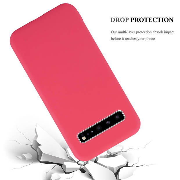 Cadorabo Hoesje geschikt voor Samsung Galaxy S10 5G in CANDY ROOD - Beschermhoes TPU silicone Case Cover