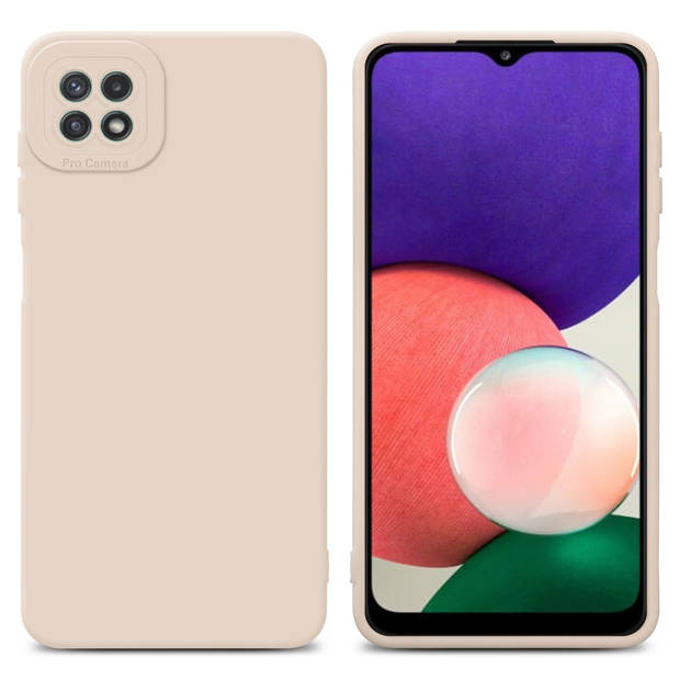 Cadorabo Hoesje geschikt voor Samsung Galaxy A22 5G in FLUID CREAM - Beschermhoes TPU silicone Cover Case