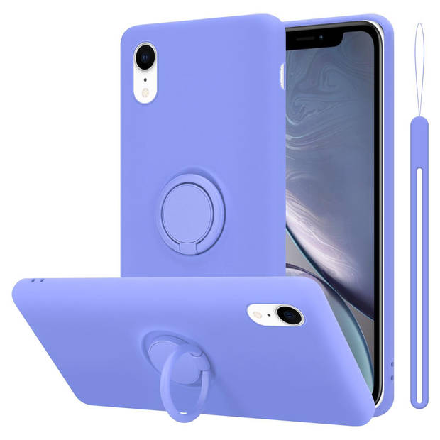 Cadorabo Hoesje geschikt voor Apple iPhone XR in LIQUID LICHT PAARS - Beschermhoes van TPU silicone Case Cover met ring