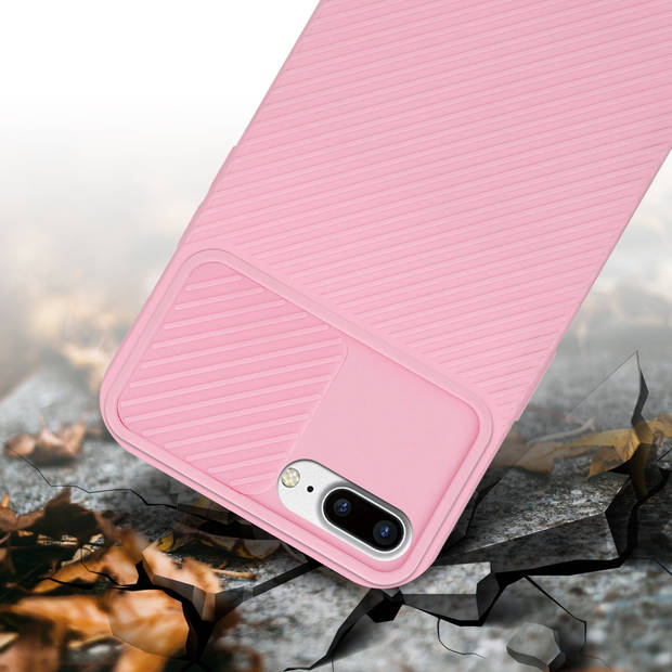 Cadorabo Hoesje geschikt voor Apple iPhone 7 PLUS / 7S PLUS / 8 PLUS in Bonbon Roze - Beschermhoes TPU-silicone Case