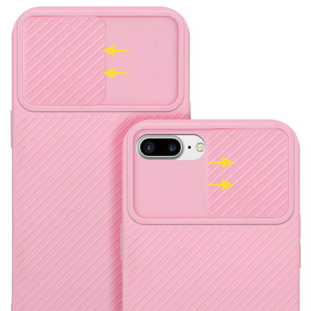 Cadorabo Hoesje geschikt voor Apple iPhone 7 PLUS / 7S PLUS / 8 PLUS in Bonbon Roze - Beschermhoes TPU-silicone Case