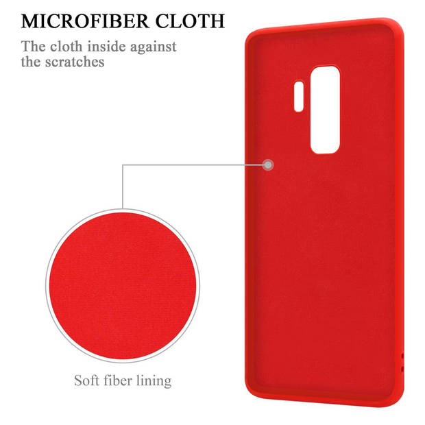 Cadorabo Hoesje geschikt voor Samsung Galaxy S9 PLUS in LIQUID ROOD - Beschermhoes van TPU silicone Case Cover met ring