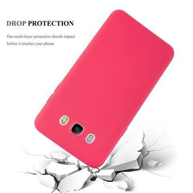 Cadorabo Hoesje geschikt voor Samsung Galaxy J5 2016 in CANDY ROOD - Beschermhoes TPU silicone Case Cover