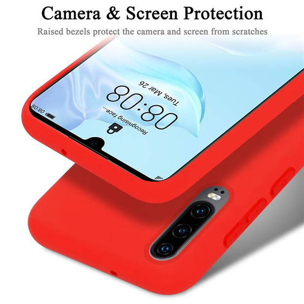 Cadorabo Hoesje geschikt voor Huawei P30 Case in LIQUID ROOD - Beschermhoes TPU silicone Cover