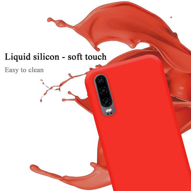 Cadorabo Hoesje geschikt voor Huawei P30 Case in LIQUID ROOD - Beschermhoes TPU silicone Cover