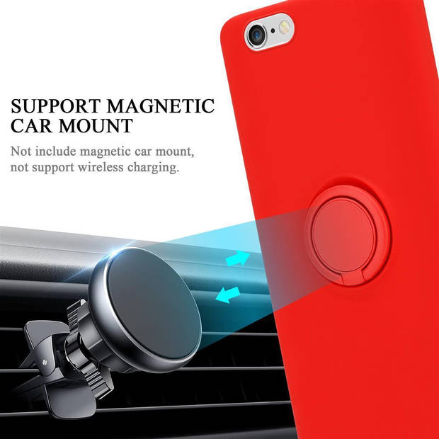 Cadorabo Hoesje geschikt voor Apple iPhone 6 / 6S in LIQUID ROOD - Beschermhoes van TPU silicone Case Cover met ring