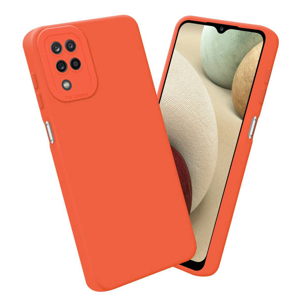 Cadorabo Hoesje geschikt voor Samsung Galaxy A12 / M12 in FLUID ORANJE - Beschermhoes TPU silicone Cover Case