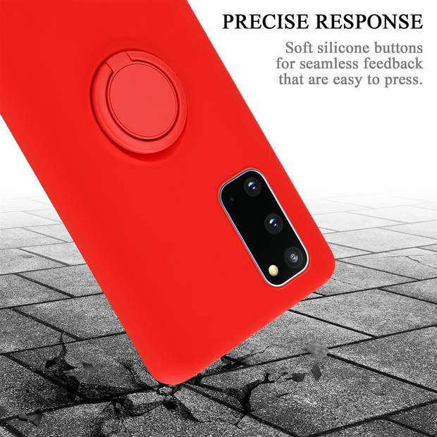 Cadorabo Hoesje geschikt voor Samsung Galaxy S20 in LIQUID ROOD - Beschermhoes van TPU silicone Case Cover met ring