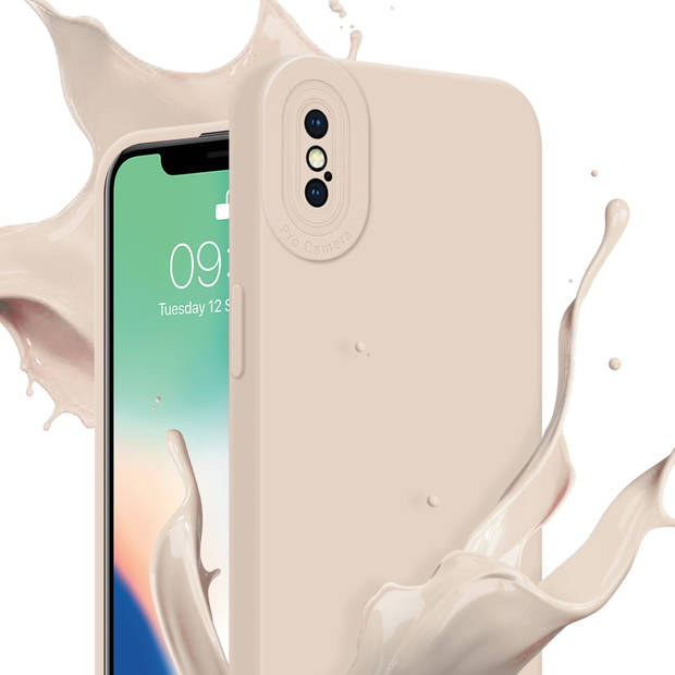 Cadorabo Hoesje geschikt voor Apple iPhone XS MAX in FLUID CREAM - Beschermhoes TPU silicone Cover Case