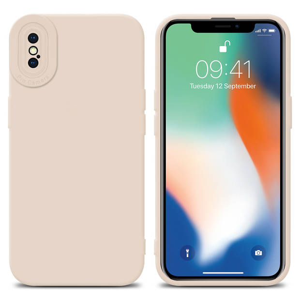 Cadorabo Hoesje geschikt voor Apple iPhone XS MAX in FLUID CREAM - Beschermhoes TPU silicone Cover Case