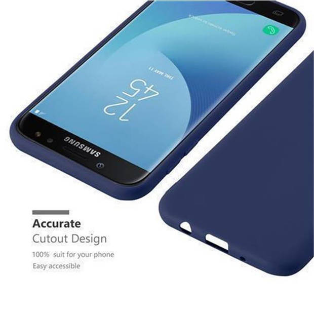 Cadorabo Hoesje geschikt voor Samsung Galaxy J7 2017 in CANDY DONKER BLAUW - Beschermhoes TPU silicone Case Cover