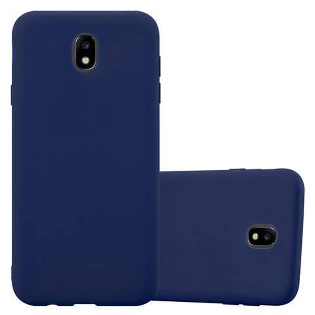 Cadorabo Hoesje geschikt voor Samsung Galaxy J7 2017 in CANDY DONKER BLAUW - Beschermhoes TPU silicone Case Cover