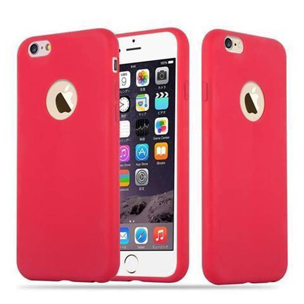 Cadorabo Hoesje geschikt voor Apple iPhone 6 / 6S in CANDY ROOD - Beschermhoes TPU silicone Case Cover