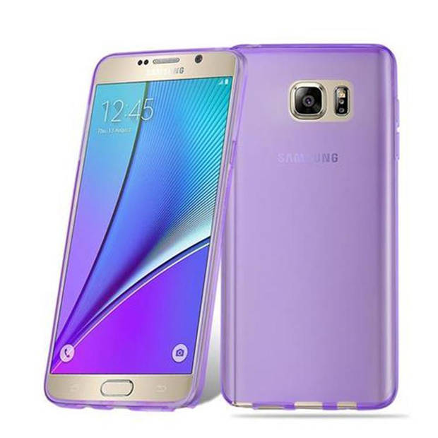 Cadorabo Hoesje geschikt voor Samsung Galaxy NOTE 5 in TRANSPARANT PAARS - Beschermhoes Cover gemaakt van TPU Silicone