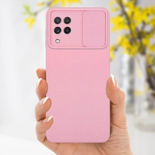 Cadorabo Hoesje geschikt voor Samsung Galaxy A22 4G in Bonbon Roze - Beschermhoes TPU-silicone Case Cover