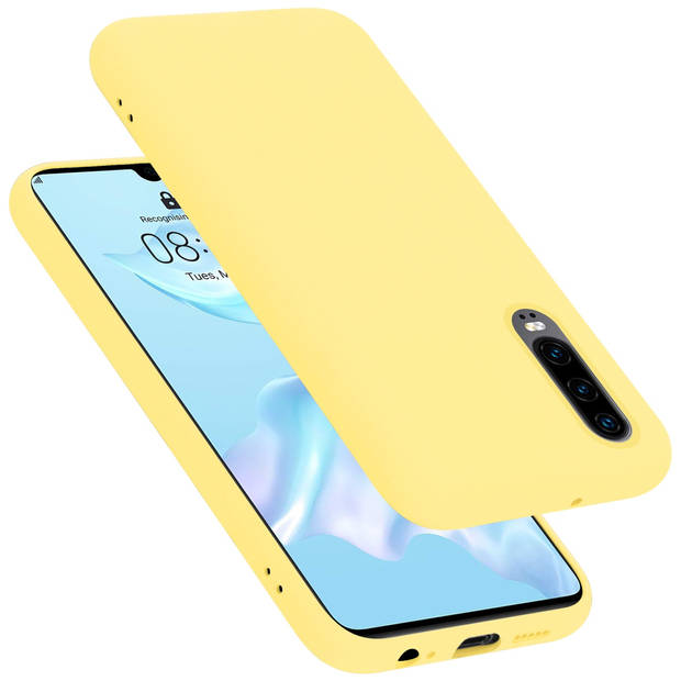 Cadorabo Hoesje geschikt voor Huawei P30 Case in LIQUID GEEL - Beschermhoes TPU silicone Cover