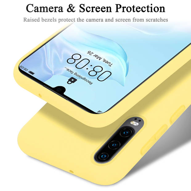 Cadorabo Hoesje geschikt voor Huawei P30 Case in LIQUID GEEL - Beschermhoes TPU silicone Cover