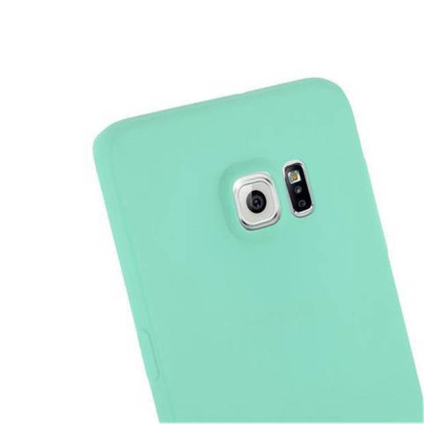 Cadorabo Hoesje geschikt voor Samsung Galaxy S6 EDGE in CANDY BLAUW - Beschermhoes TPU silicone Case Cover