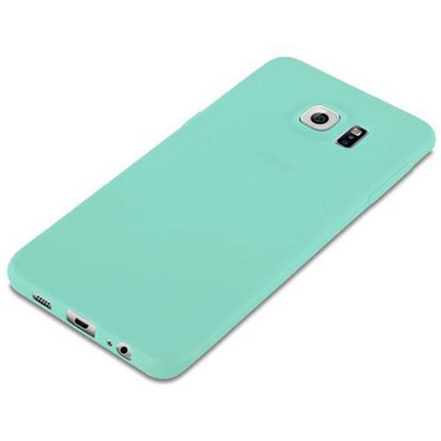 Cadorabo Hoesje geschikt voor Samsung Galaxy S6 EDGE in CANDY BLAUW - Beschermhoes TPU silicone Case Cover