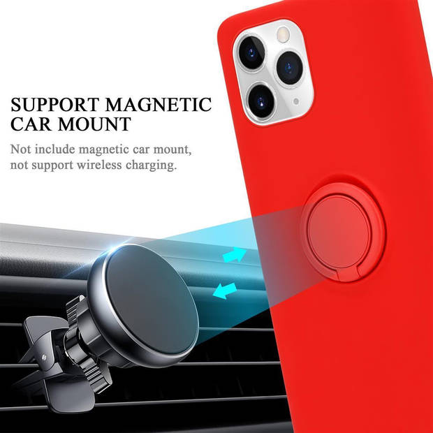 Cadorabo Hoesje geschikt voor Apple iPhone 11 PRO in LIQUID ROOD - Beschermhoes van TPU silicone Case Cover met ring