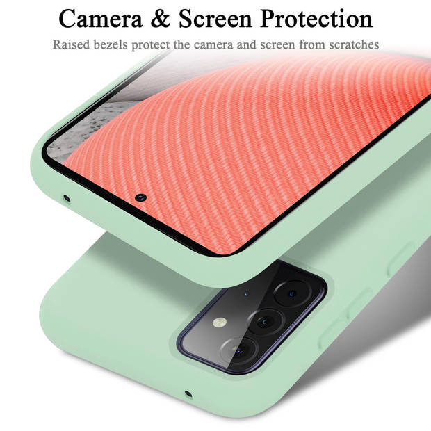 Cadorabo Hoesje geschikt voor Samsung Galaxy A72 4G / 5G Case in LIQUID LICHT GROEN - Beschermhoes TPU silicone Cover