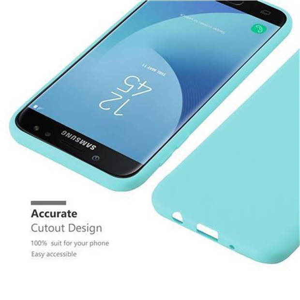 Cadorabo Hoesje geschikt voor Samsung Galaxy J7 2017 in CANDY BLAUW - Beschermhoes TPU silicone Case Cover