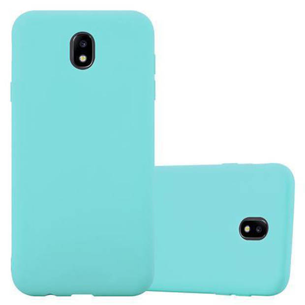 Cadorabo Hoesje geschikt voor Samsung Galaxy J7 2017 in CANDY BLAUW - Beschermhoes TPU silicone Case Cover