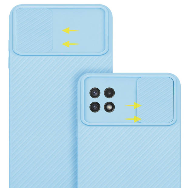 Cadorabo Hoesje geschikt voor Samsung Galaxy A22 5G in Bonbon Licht Blauw - Beschermhoes TPU-silicone Case Cover