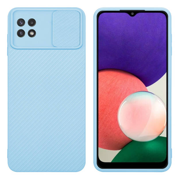 Cadorabo Hoesje geschikt voor Samsung Galaxy A22 5G in Bonbon Licht Blauw - Beschermhoes TPU-silicone Case Cover