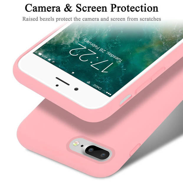 Cadorabo Hoesje geschikt voor Apple iPhone 7 PLUS / 7S PLUS / 8 PLUS Case in LIQUID ROZE - Beschermhoes TPU silicone