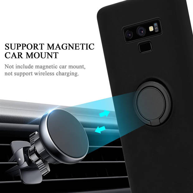 Cadorabo Hoesje geschikt voor Samsung Galaxy NOTE 9 in LIQUID ZWART - Beschermhoes van TPU silicone Case Cover met ring