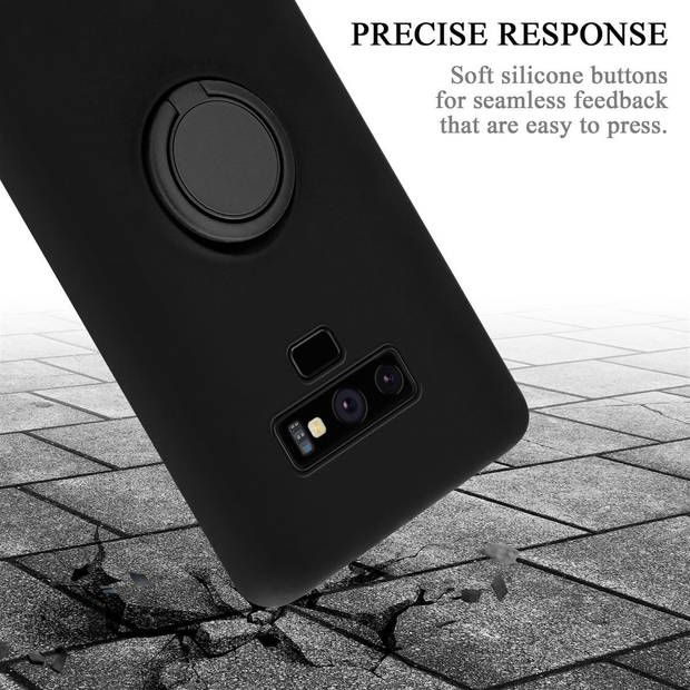 Cadorabo Hoesje geschikt voor Samsung Galaxy NOTE 9 in LIQUID ZWART - Beschermhoes van TPU silicone Case Cover met ring