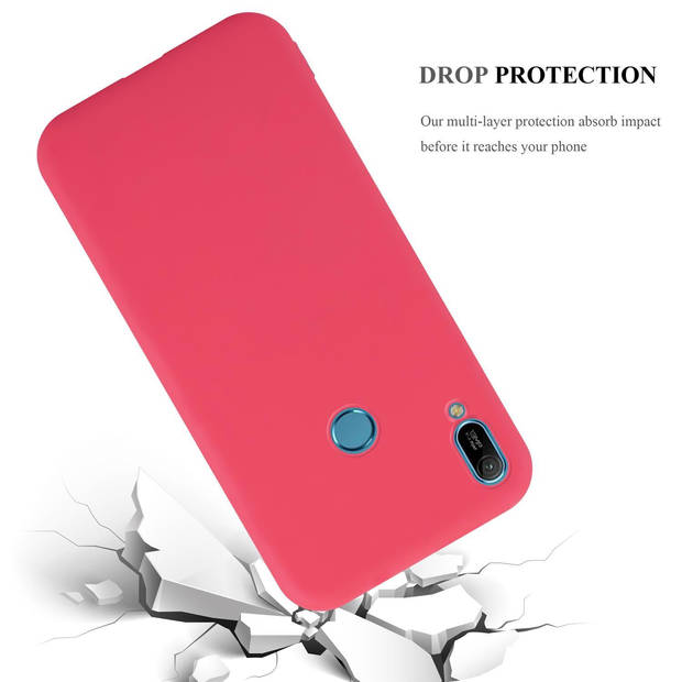 Cadorabo Hoesje geschikt voor Huawei Y6 2019 in CANDY ROOD - Beschermhoes TPU silicone Case Cover